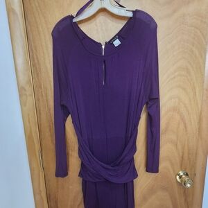 Venus Purple Dress with Keyhole detail in front and Zipper detail in back